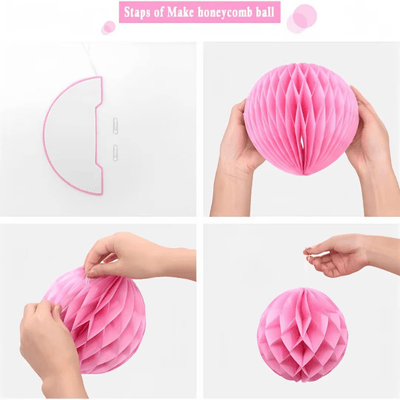 Honeycomb Balls Decoration Paper Flower Balls Paper Ball Pom Poms 