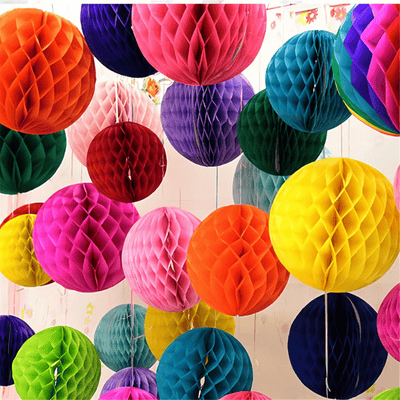 Honeycomb Balls Decoration Paper Flower Balls Paper Ball Pom Poms 