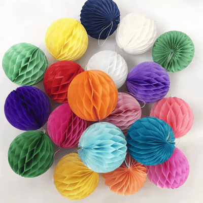 Honeycomb Balls Decoration Paper Flower Balls Paper Ball Pom Poms 