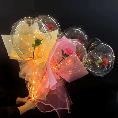 DIY LED Light Transparent Flower Balls Luminous Balloon