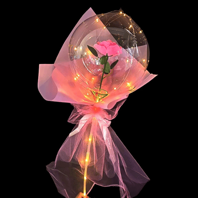 DIY LED Light Transparent Flower Balls Luminous Balloon