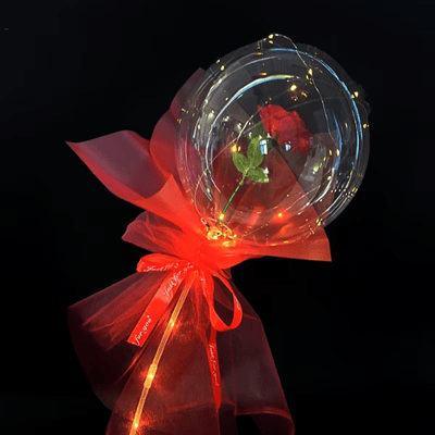 DIY LED Light Transparent Flower Balls Luminous Balloon