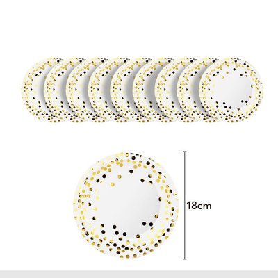 Gold Dots Disposable Party Tableware
