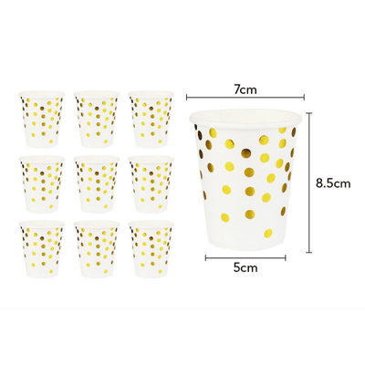 Pink, Black and Gold Dot Disposable Party Tableware Set