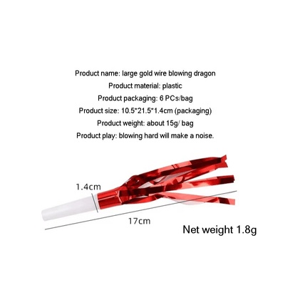 Hot sale Metallic Fringed Noise Maker, Musical party Blowouts