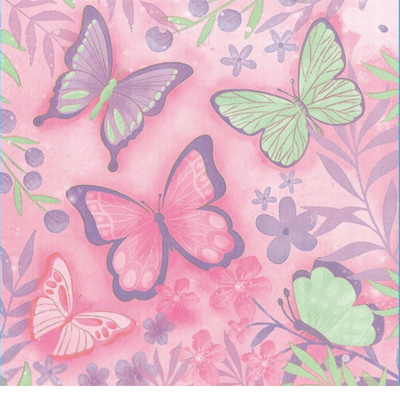 Wholesale Pink Butterfly Theme Disposable Party tableware decoration