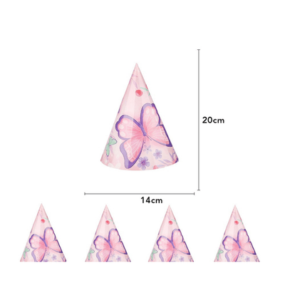 Wholesale Pink Butterfly Theme Disposable Party tableware decoration
