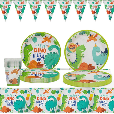 Cartoon Dinosaur theme birthday party tableware decoration 