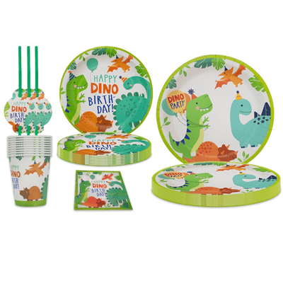 Cartoon Dinosaur theme birthday party tableware decoration 