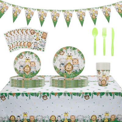 Animal Jungle Safari Theme Party Supplies tableware set