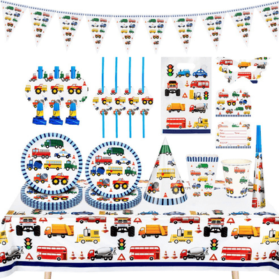 Engineering vehicle Birthday Party Disposable Tableware Set  