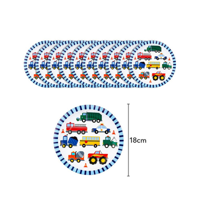 Engineering vehicle Birthday Party Disposable Tableware Set  