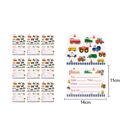 Engineering vehicle Birthday Party Disposable Tableware Set  