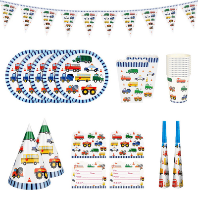 Engineering vehicle Birthday Party Disposable Tableware Set  