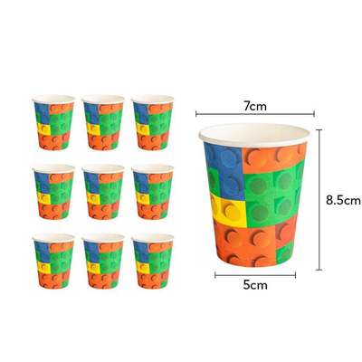 Building Blocks Pattern Carnival Party Disposable Tableware Set