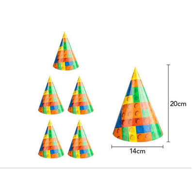 Building Blocks Pattern Carnival Party Disposable Tableware Set