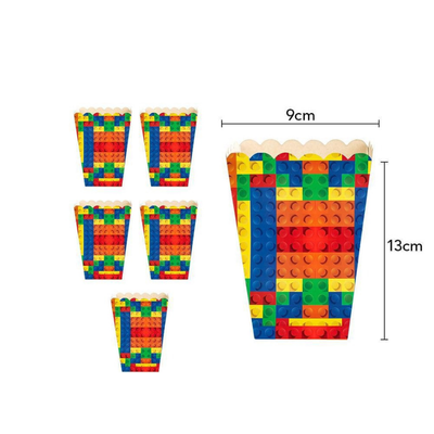 Building Blocks Pattern Carnival Party Disposable Tableware Set