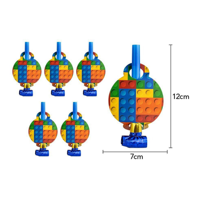 Building Blocks Pattern Carnival Party Disposable Tableware Set