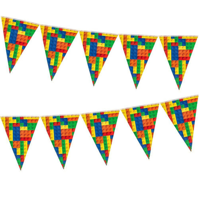 Building Blocks Pattern Carnival Party Disposable Tableware Set