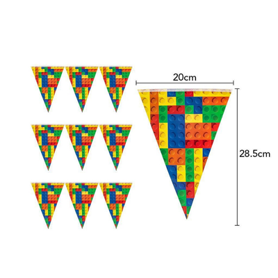 Building Blocks Pattern Carnival Party Disposable Tableware Set