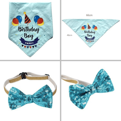 Dog Pet Dog Birthday Set with Golden Number