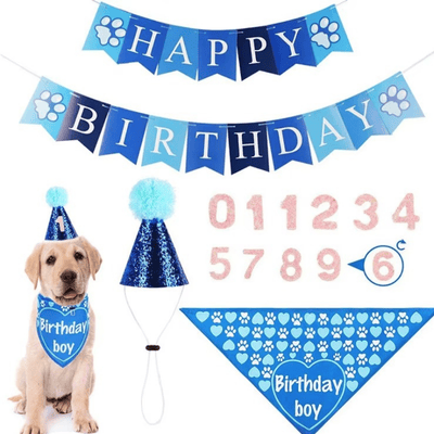 18 Pieces Dog Birthday Decorations With 0-8 Figures