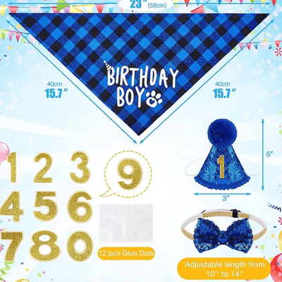 18 Pieces Dog Birthday Decorations With 0-8 Figures