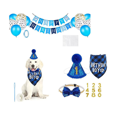 18 Pieces Dog Birthday Decorations With 0-8 Figures