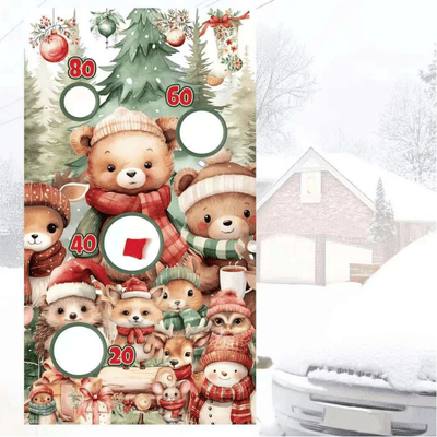 Animal Theme Christmas Backdrop Banner Polyester Background 