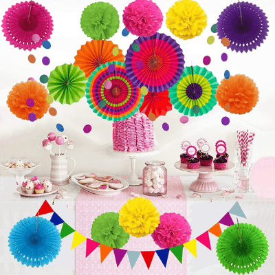 Wholesale paper pom poms paper fan kit for party Decoration