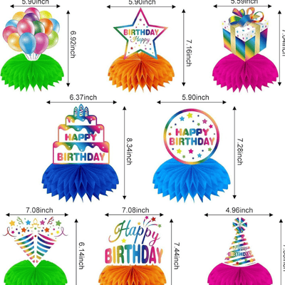   Kids Birthday Table Paper Honeycomb Centerpieces Decoration