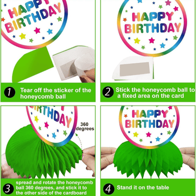   Kids Birthday Table Paper Honeycomb Centerpieces Decoration