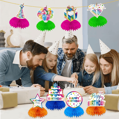   Kids Birthday Table Paper Honeycomb Centerpieces Decoration