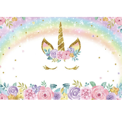 Custom Unicorn Backdrop Happy Birthday Party Decorations for Girls