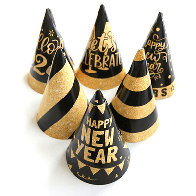 2025 Happy New Year Paper  Cone Hats Children's Adult Party
