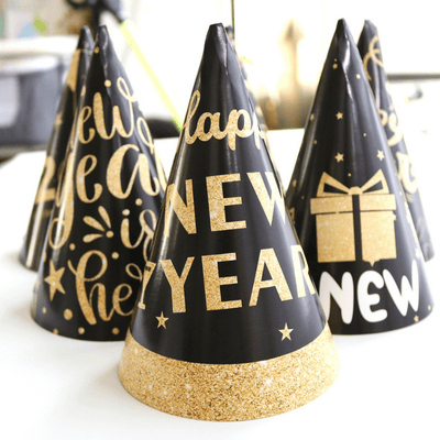 2025 Happy New Year Paper  Cone Hats Children's Adult Party