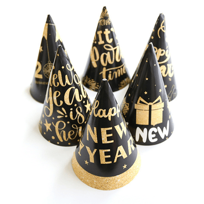 2025 Happy New Year Paper  Cone Hats Children's Adult Party