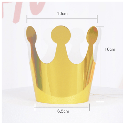 Wholesale mini gold and silver crown birthday paper hat 