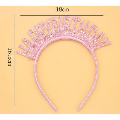 New Flash Glitter Happy Birthday Headband Birthday Decoration 