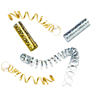 Paper streamers holographic metallic rolls serpentine streamers