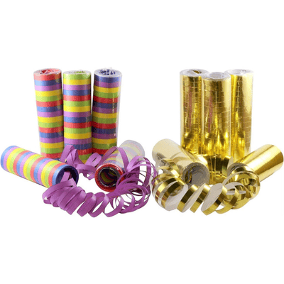Paper streamers holographic metallic rolls serpentine streamers