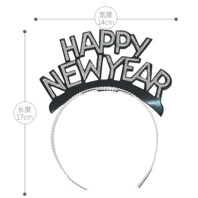 2025 New Years Party Favors Gold Silver Black Headband