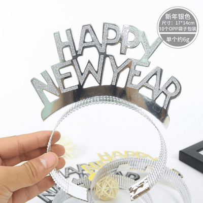 2025 New Years Party Favors Gold Silver Black Headband