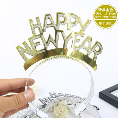 2025 New Years Party Favors Gold Silver Black Headband