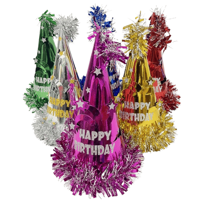 Metallic Foil Cone Hats Birthday Paper Hats for Adults kids 