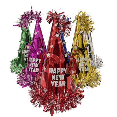 Metallic Foil Cone Hats Birthday Paper Hats for Adults kids 