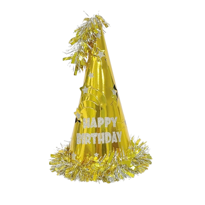 Metallic Foil Cone Hats Birthday Paper Hats for Adults kids 