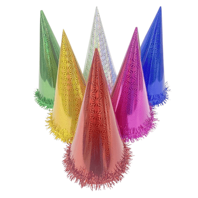  New adult and children's holographic paper cone santa hats