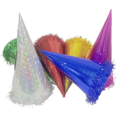  New adult and children's holographic paper cone santa hats