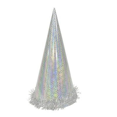  New adult and children's holographic paper cone santa hats